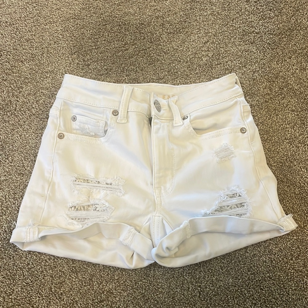 American Eagle White Jean Shorts Size 00
